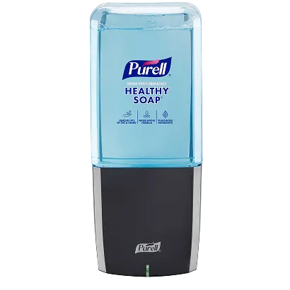 Dispensador institucional para jabón líquido y gel antibacterial en baños corporativos