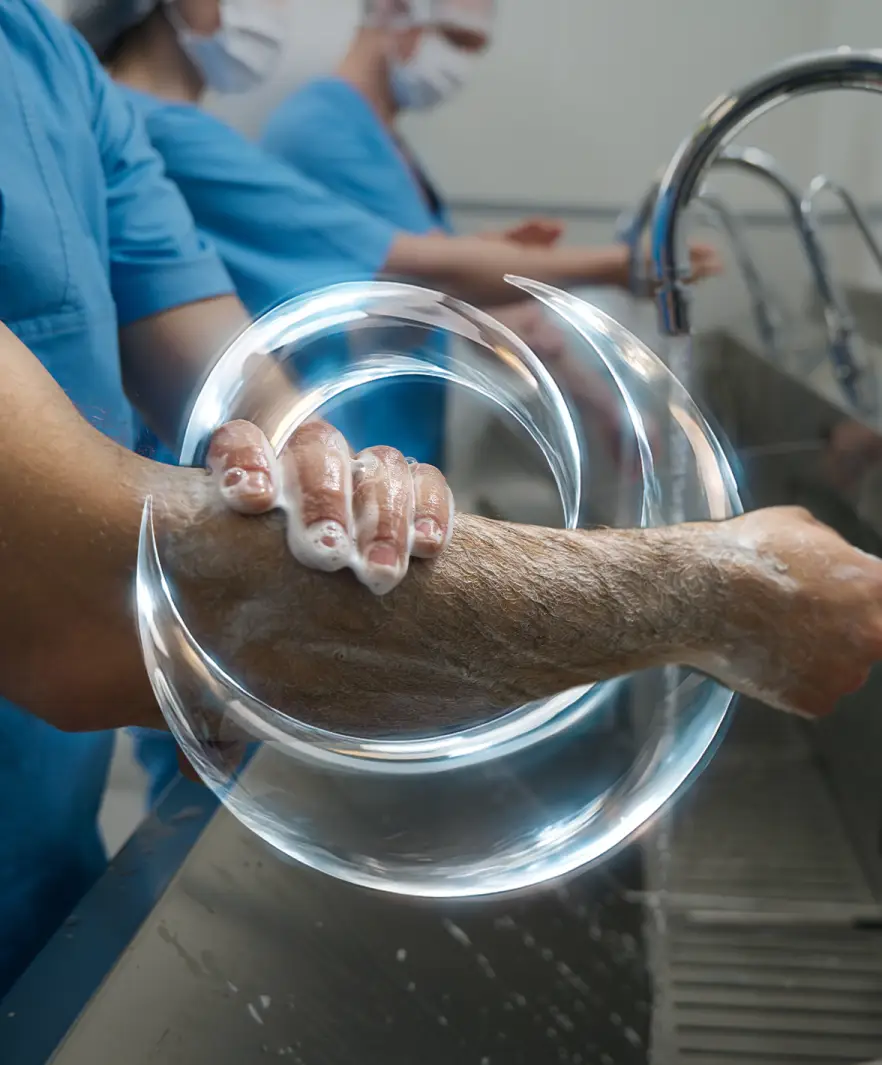 Lavado de manos con jabón en entorno hospitalario para prevención de infecciones